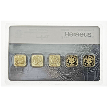 Certified Heraeus 5G Gold Bar - 5 x 1g Gold Bar 