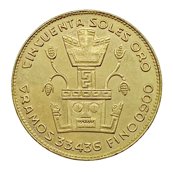 Cincuenta Soles Oro Gold coin 