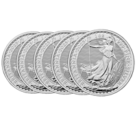 2025 Silver Britannia 1 Oz - 5 Coins