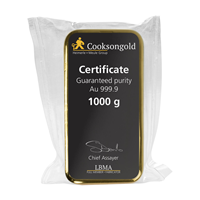 Cooksons Certified 1 Kg Gold Bar