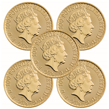 1 Oz Gold Britannia - 5 Coin Bundle 