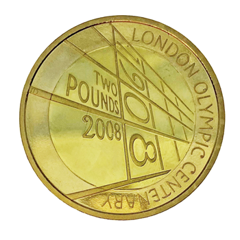 Gold 2008 London Olympic Centenary Two Pound Coin