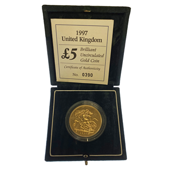 Gold Brilliant Uncirculated £5 Sovereign