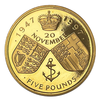 Gold Five Pound - 1947 - 1997 Wedding Anniversary