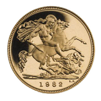 Gold Full Sovereign-Elizabeth II 1982 London