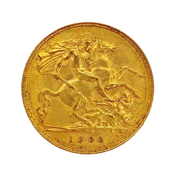 Gold Half Sovereign - Edward VII 1908 London