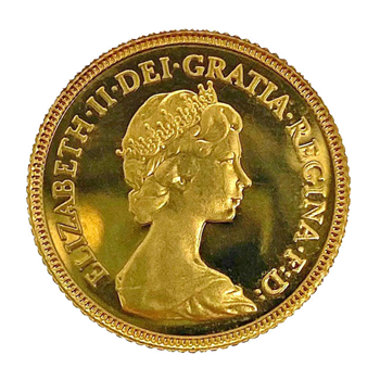 Gold Half Sovereign-Elizabeth II 1980 London