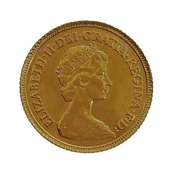 Gold Half Sovereign-Elizabeth II 1982 London