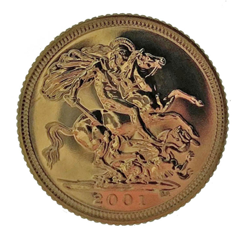 Gold Half Sovereign-Elizabeth II 2001 London