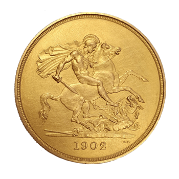 Gold Quintuple Sovereign 1902