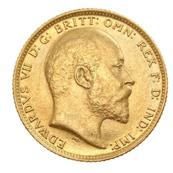 Gold Sovereign - Edward   1908 London