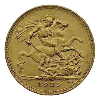 Gold Sovereign - George V- 1929 - South African