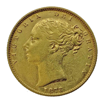 Gold Sovereign - Shieldback-1873-L