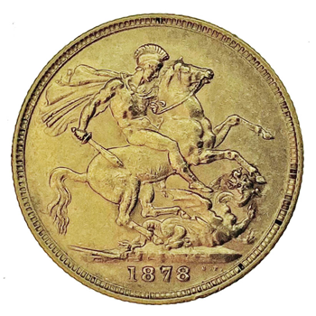 Gold Sovereign - Victoria Young Head 1878 M