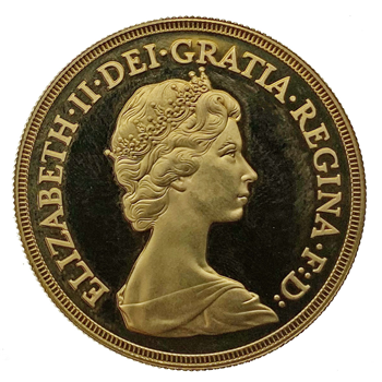 Gold Sovereign 1980 Five Pound Loose Proof