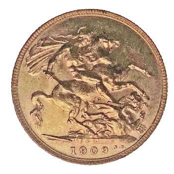 Gold Sovereign - Edward   1909  London