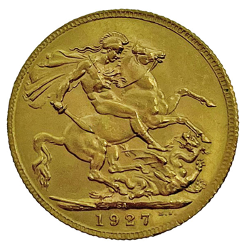 Gold Sovereign - George V- 1927 - South African