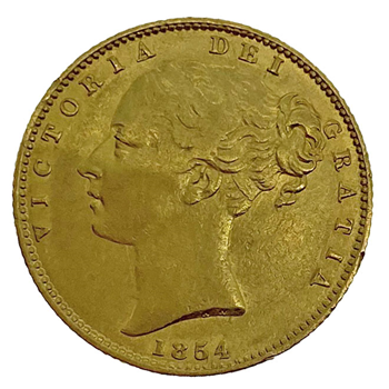 Gold Full Sovereign - Shieldback-1854-L