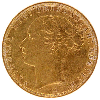 Gold Sovereign - Victoria Young Head 1875