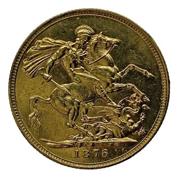 Gold Sovereign - Victoria Young Head 1876 London