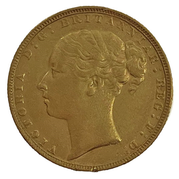 Gold Sovereign - Victoria Young Head 1880 London