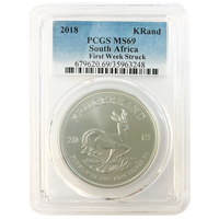 Graded 1 Oz Silver Krugerrand 2018