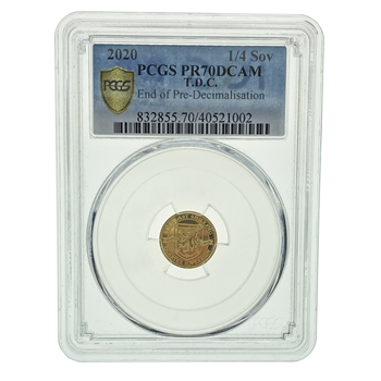 Graded Gold Quarter Sovereign - The Last Shilling