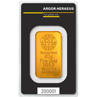 Certified 20g Gold Bar Argor-Heraeus Kinebar