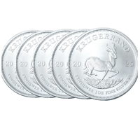 2025 Silver Krugerrand 1 Oz - 5 Coin Bundle