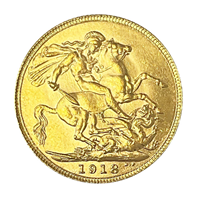 Gold Sovereign - George V- 1918 - India