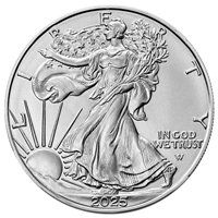 1 Oz Silver American Eagle 2025- 25 Coin Tube