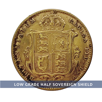 Low Grade Half Shieldback Gold Sovereign