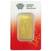 Metalor Singapore 100g Gold Cast Bar 