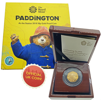 Paddington Bear 2018 Gold 50 pence  Coin