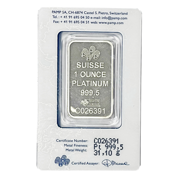 Platinum 1oz Bar - PAMP Suisse