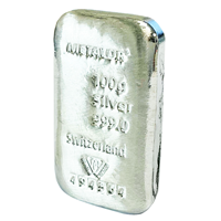 Certified 100g Silver Bar Metalor