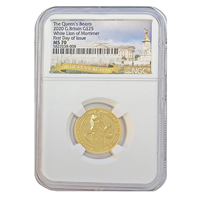 Quarter Oz White Lion of England 2016 - MS67