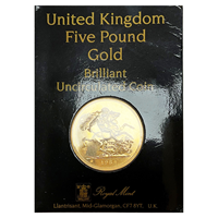 Gold Brilliant Uncirculated £5 Sovereign - 1984