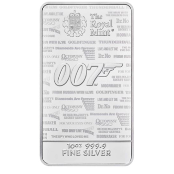 Royal Mint - 007 James Bond 1oz Silver Bar 