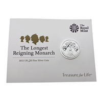 Silver 2015 UK £20 - Longest Reigning Monarch