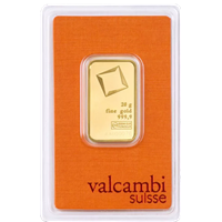 Certified 20g Gold Bar Valcambi