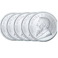 2025 Silver Krugerrand 1 Oz - 5 Coin Bundle