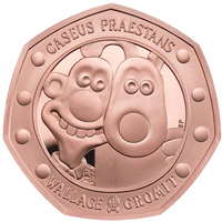 Wallace and Gromit 2019 Proof Gold Coin 