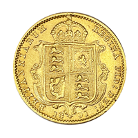 Gold Half Sovereign Victoria Jubilee 1891 Shield 