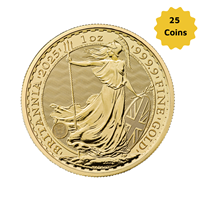 2025 Gold Britannia 1 Oz - 25 Coin Tube 